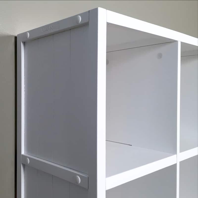 John Louis Home Solid Wood 4 Cube Storage Organizer White