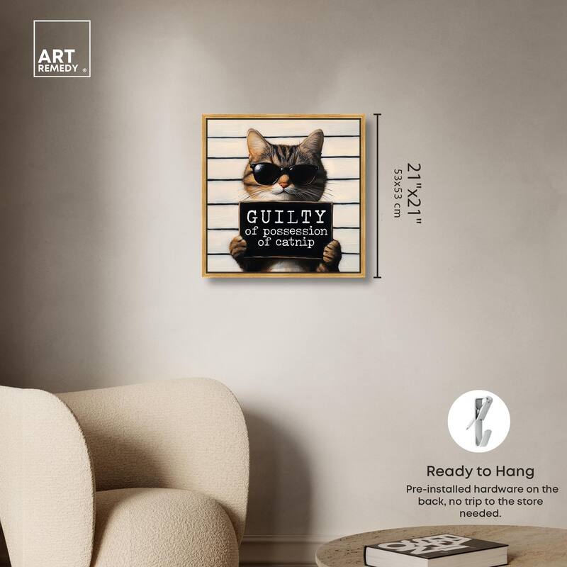 Guilty of Catnip Canvas by Art Remedy