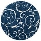 preview thumbnail 22 of 100, SAFAVIEH Florida Shag Shahin Scroll 1.2-inch Thick Textured Rug 11' x 11' Round - Dark Blue/Cream