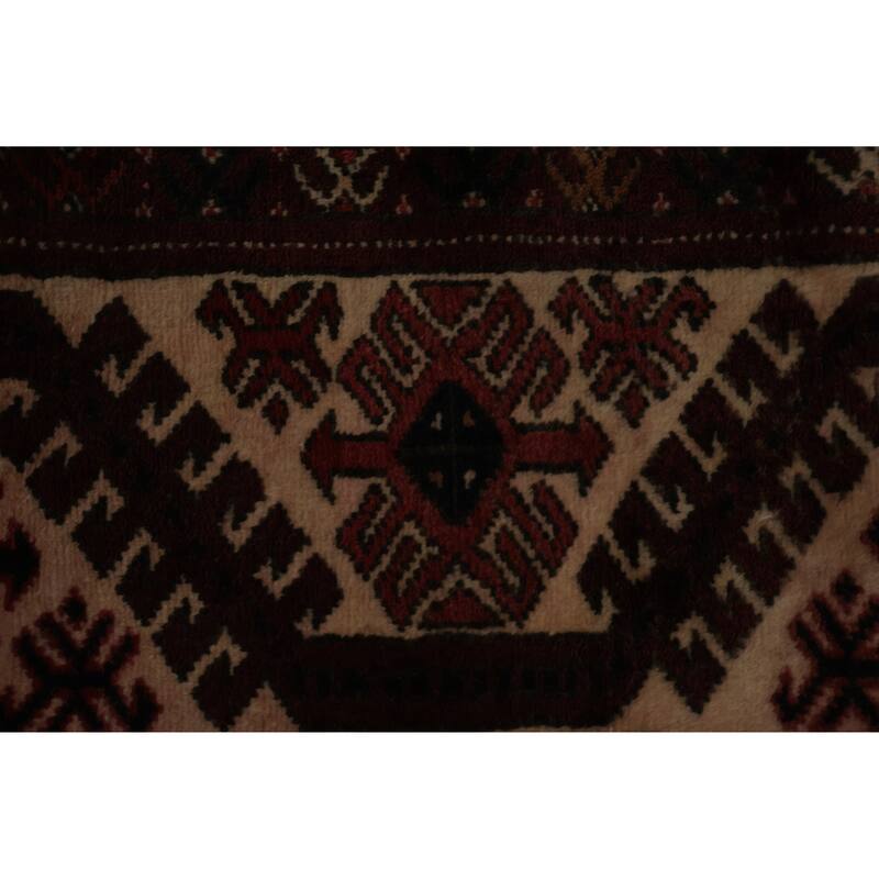 Hand Knotted Oriental 100% Wool Carpet Traditional All-Over Red Turkoman Area Rug - 11' 4'' X 7' 7''