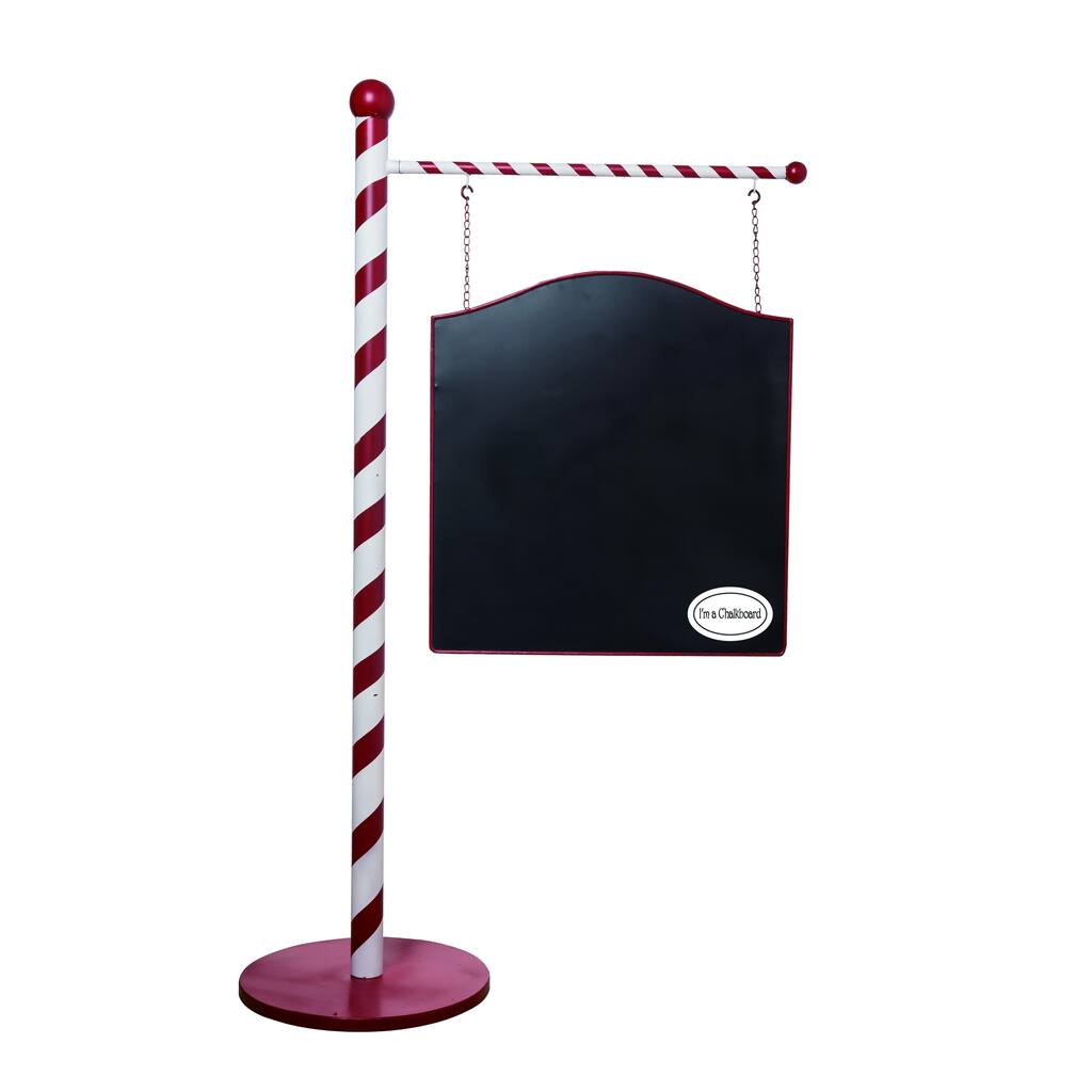 Transpac Metal 56 in. Multicolor Christmas Chalkboard Sign Stand