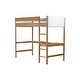 preview thumbnail 17 of 16, Rubber Wooden Twin Size Loft Bed with Desk,Kids Bed with Ladder,Teddy Fleece Fabric Upholstered