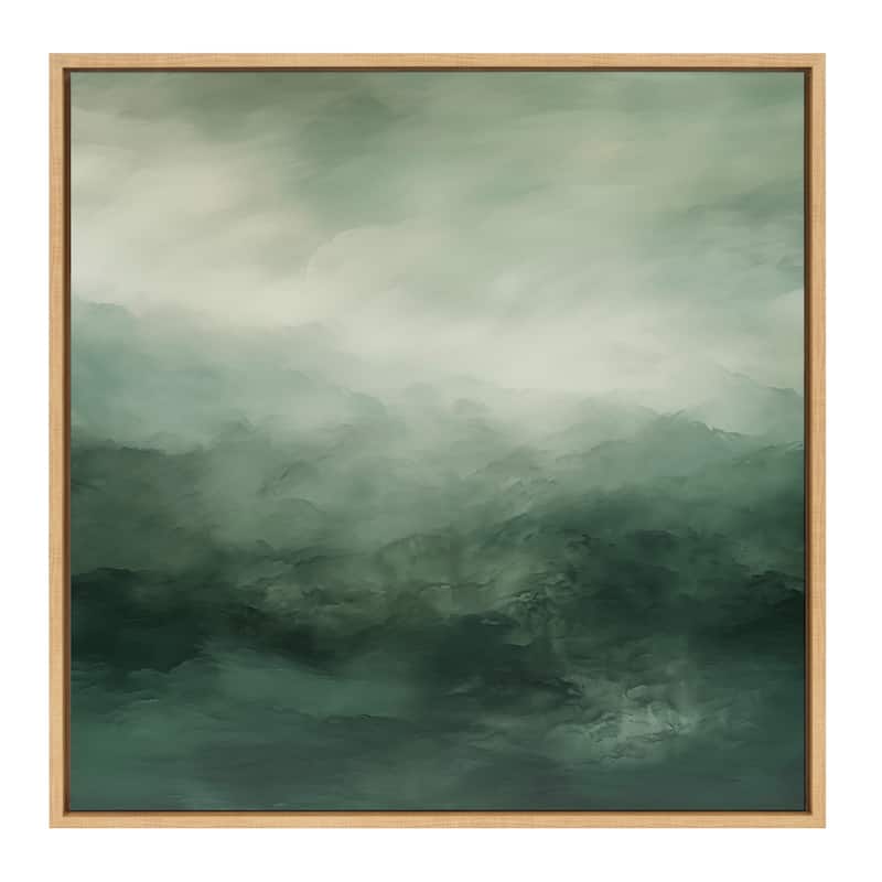 Kate and Laurel Sylvie Abstract Sage Framed Canvas by The Creative Bunch Studio