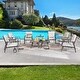 preview thumbnail 1 of 4, Patio Festival Curve-Arm 11-Piece Metal Outdoor Conversation Set