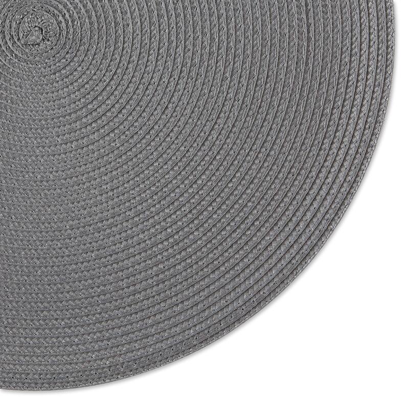 DII White Round PP Woven Placemat Set of 6