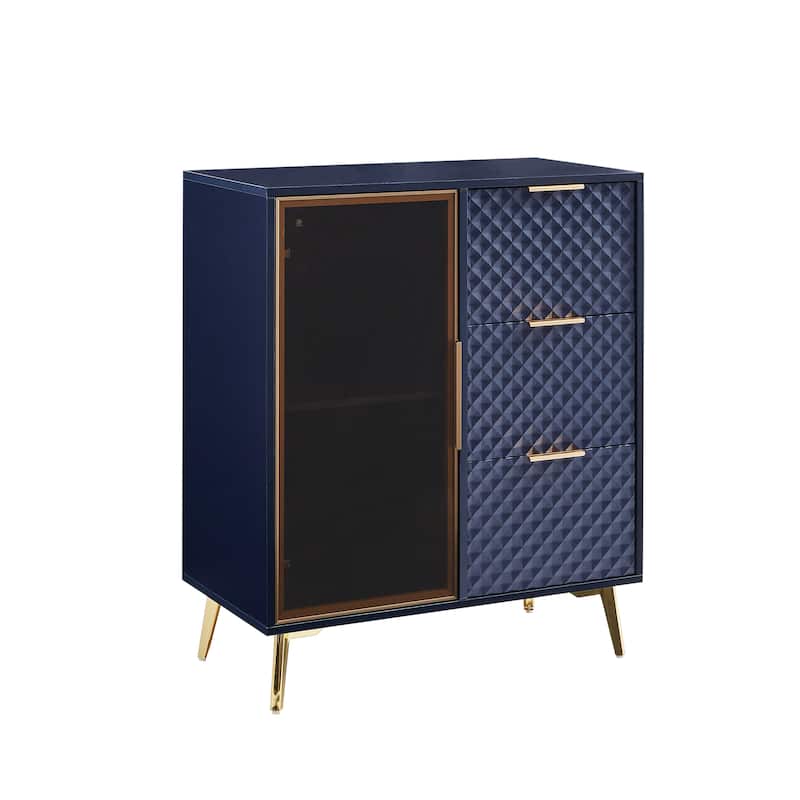 Deluxe Carved Modern Fashion Style Chest - Blue