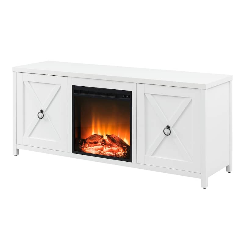 Granger 58" TV Stand with Log Fireplace Insert