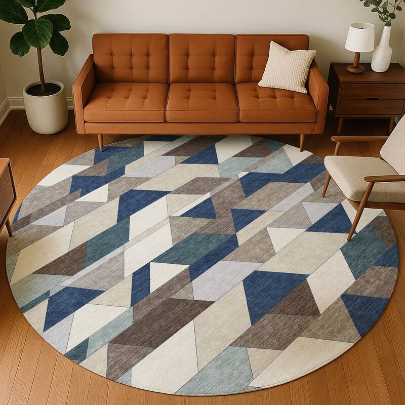 Machine Washable Indoor/ Outdoor Modern DeVaughn Chantille Rug