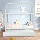 preview thumbnail 3 of 12, Solid Wood Full bed with Twin Size House Bed Frame with Trundle