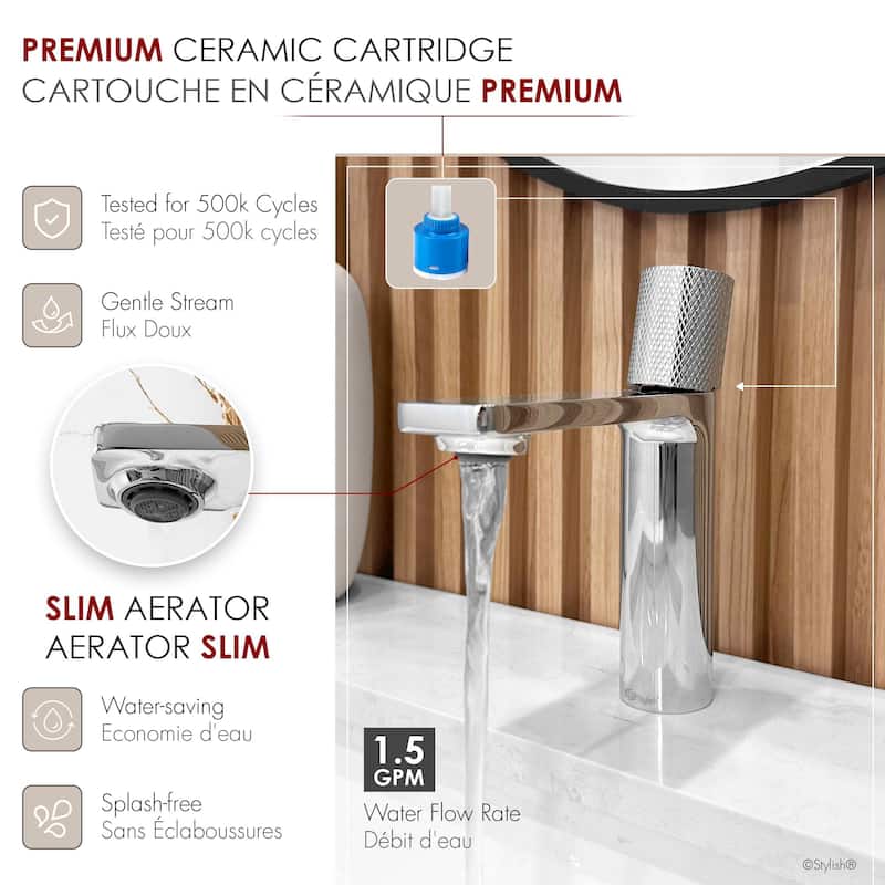 STYLISH Single-Handle Vessel Bathroom-Faucet B-104