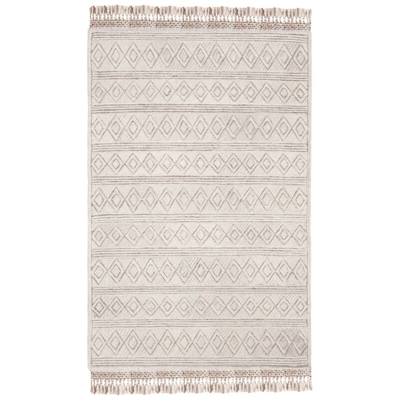 SAFAVIEH Handmade Casablanca Shag Kostja Tribal Wool Rug