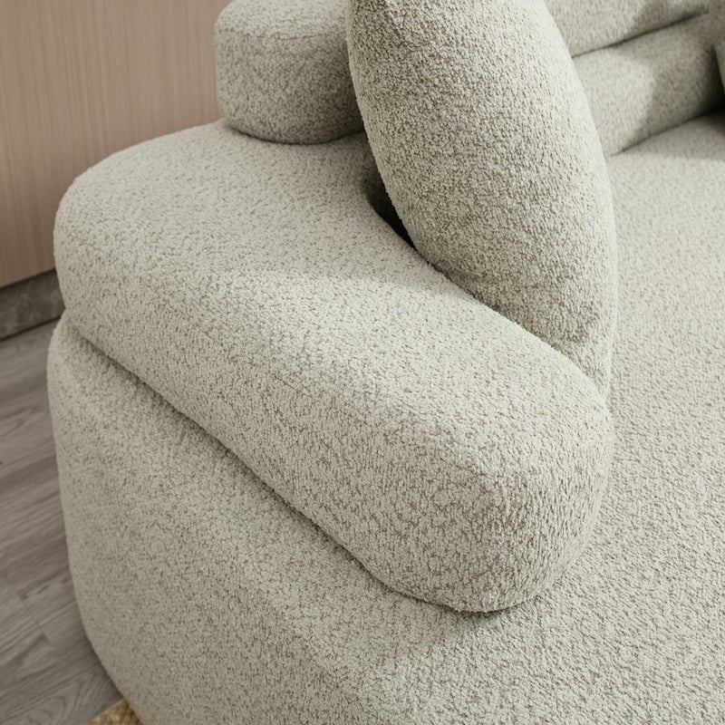 Frameless Sofa with Sponge Construction, ARC Armrests, No Assembly Required