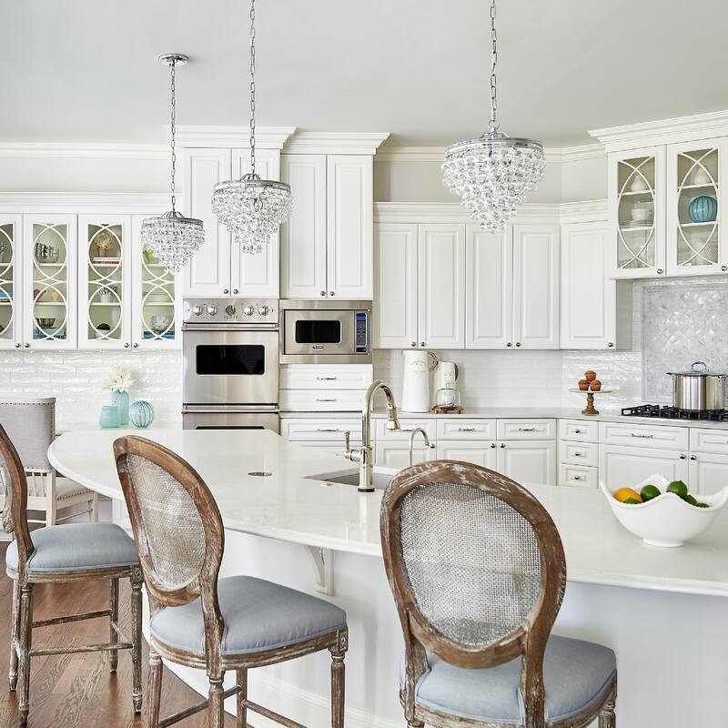 Timeless Home Three Light Mini Chandelier Calypso Polished Chrome - Exact Size