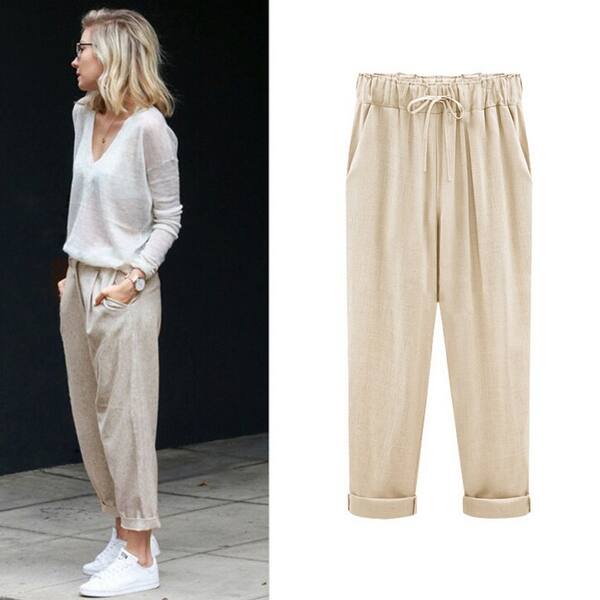 Shop Womens Large Size Harem Pants Comfortable Summer Trousers And Necklace Overstock 26968390