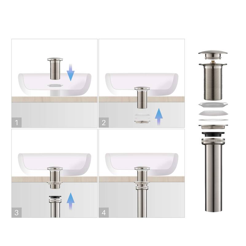 Bathroom Sink Pop Up Drain Stopper Full Cover without Overflow