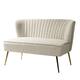 HULALA HOME Monica Modern Velvet Tufted Loveseat with Metal Legs - TAN