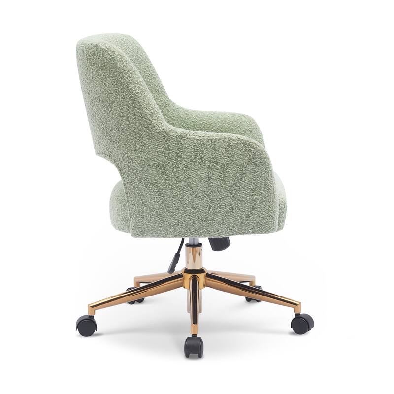 Boucle Upholstered Office/ Desk Chair - Swivel/ Adjustable Height