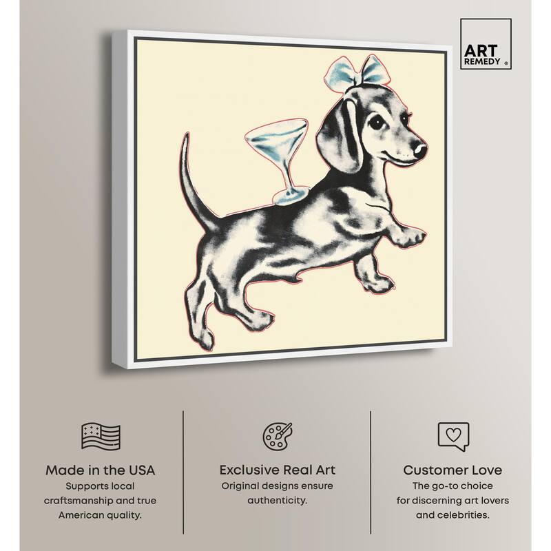 Martini Pup II Canvas by Art Remedy