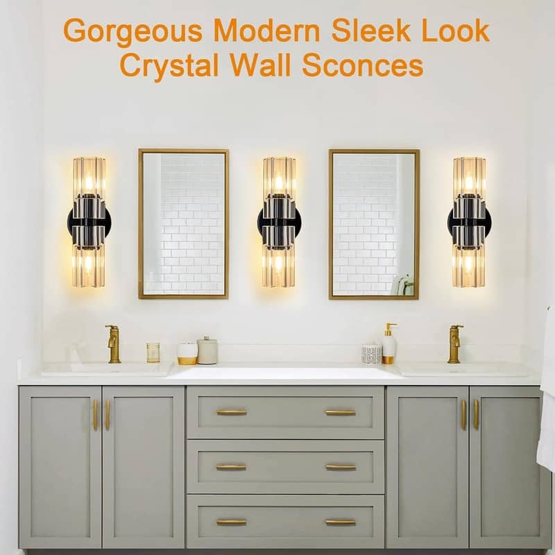 KAYLA Indoor Wall Sconces, Bathroom Vanity Light Fixtures Over Mirror, BedrooWall Light Wall Lamp for Stairway (2-Light)