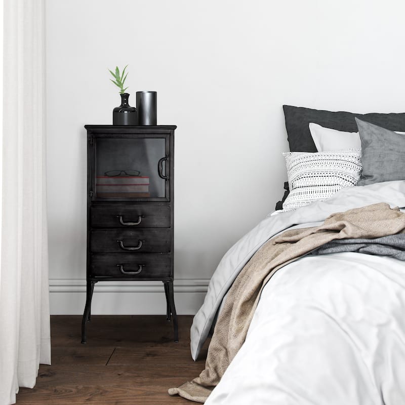 Sleek Metal Cabinet Storage with 3 Drawers