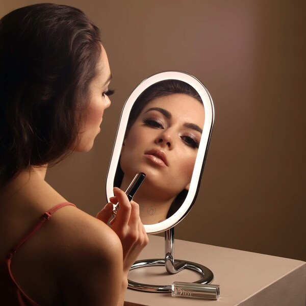 Wall Mount LED Lighted Vanity Makeup Mirror Rechargeable Cordless Illuminated Cosmetic Mirror with 3 Dimmable Light Settings Bed Bath Beyond 41073016