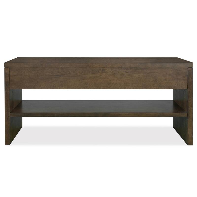 Magnussen Home Merrick Homestead Brown and Clear Glass Rectangular Sofa Table - 64''W x 16''D x 29''H