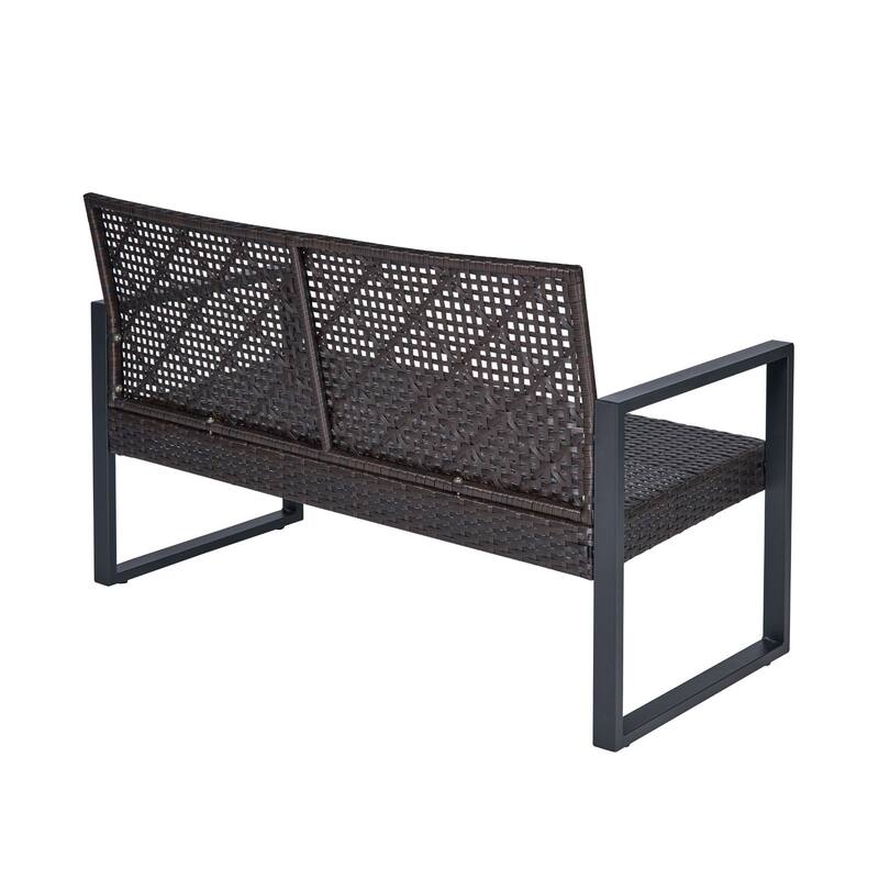 4-Piece Patio Furniture Set with Acacia Wood Table Top