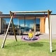 preview thumbnail 4 of 24, 40 Inches Saucer Tree Swing Round with Adjustable Ropes and Carabiners