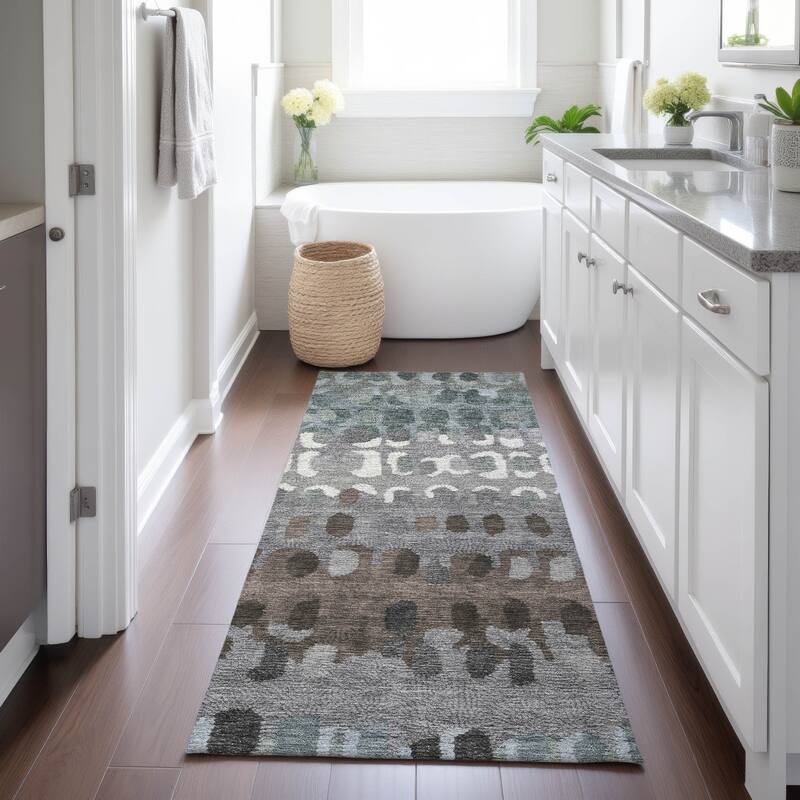 Machine Washable Indoor/ Outdoor Modern Trezze Chantille Rug