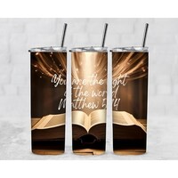 You are the Light Matthew 5:14 Verse 20 Oz Skinny Metal Tumbler w/Lid ...