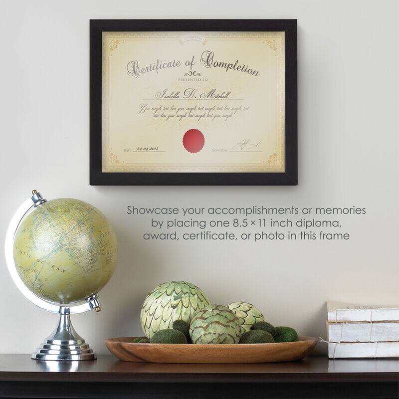 Melannco MDF Document Frame, 12X9.4 Inch, Black