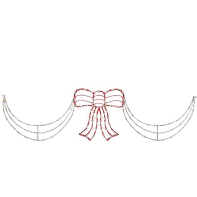 3-Piece Lighted Bow and Swag Christmas Decoration - 6'