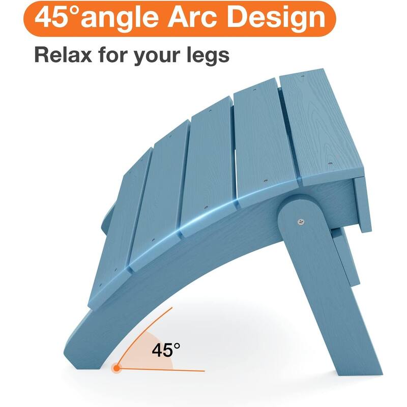 WINSOON Adirondack Ottoman,Folding Adirondack Foot Rest - Bluex2