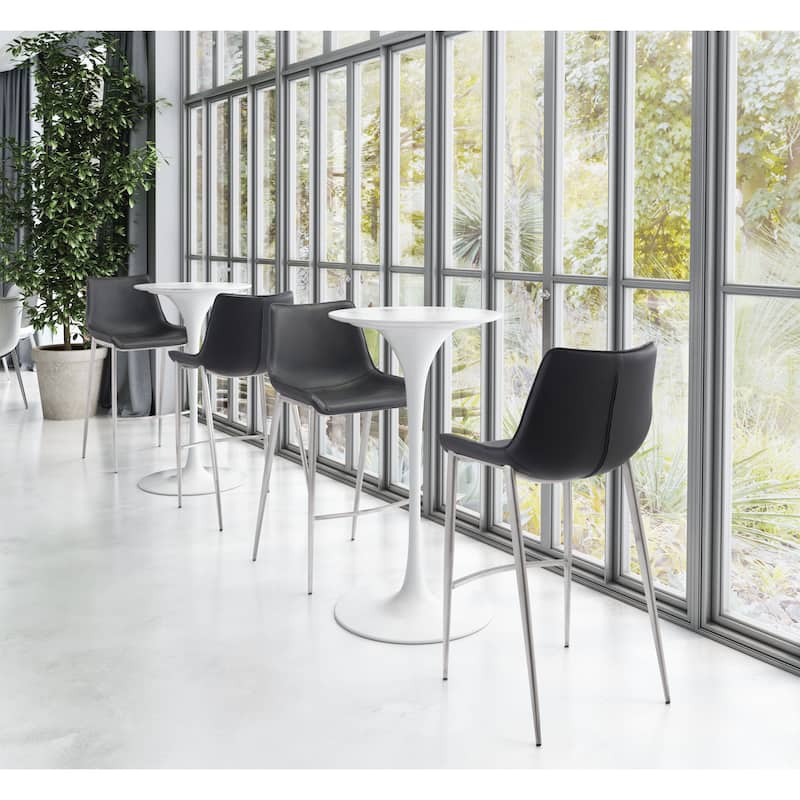 Magnus Barstool Black & Silver - Black/Silver