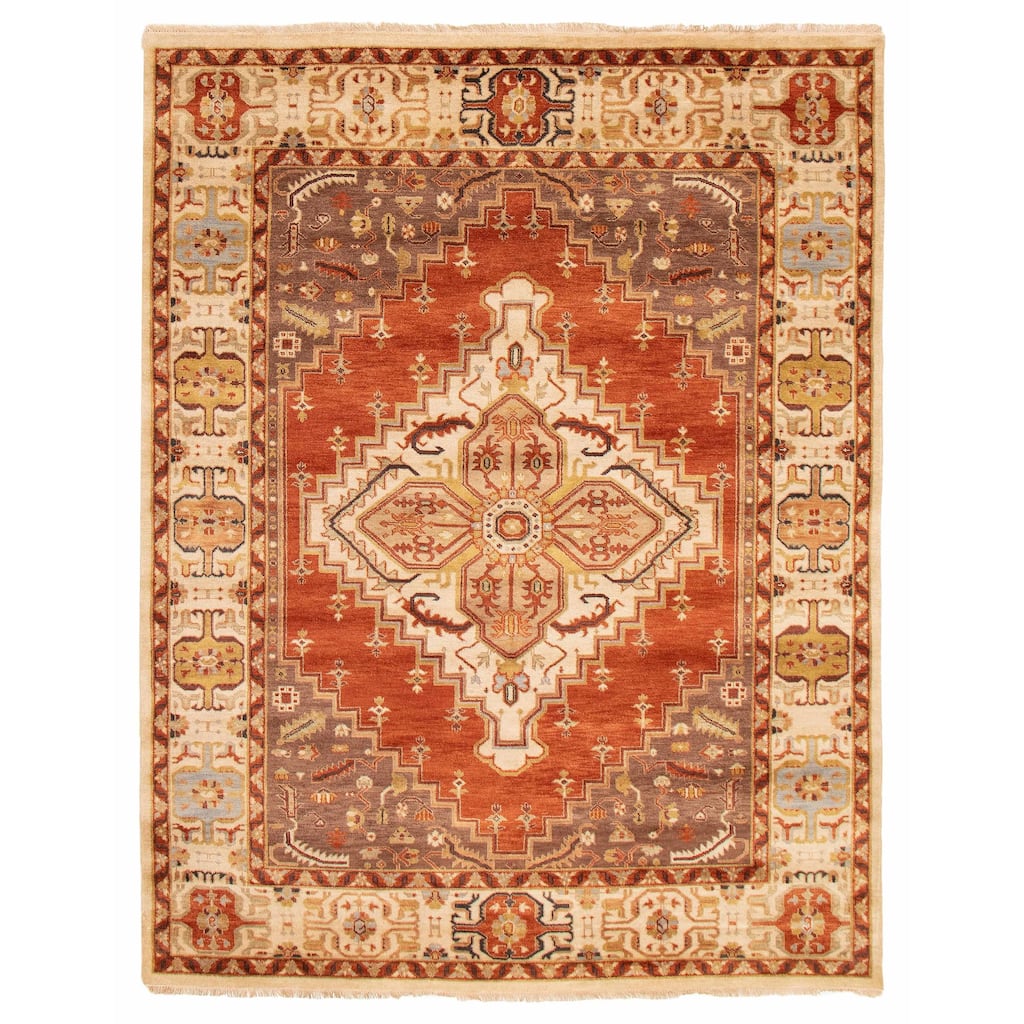 ECARPETGALLERY Hand-knotted Jules Sultane Dark Copper Wool Rug - 7'6 x 9'10