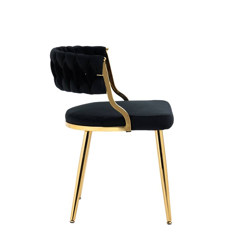 4PACK Upholstered Dining Chairs with Woven Back