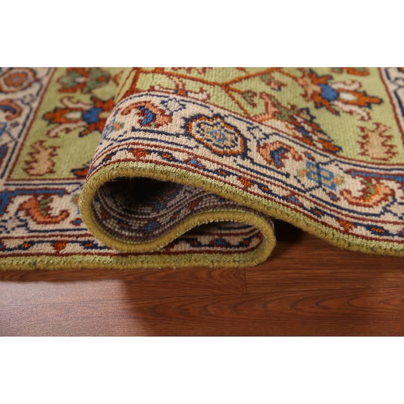 Light Green Oushak Accent Rug Hand-Knotted Wool Carpet - 2'11"x 4'11"