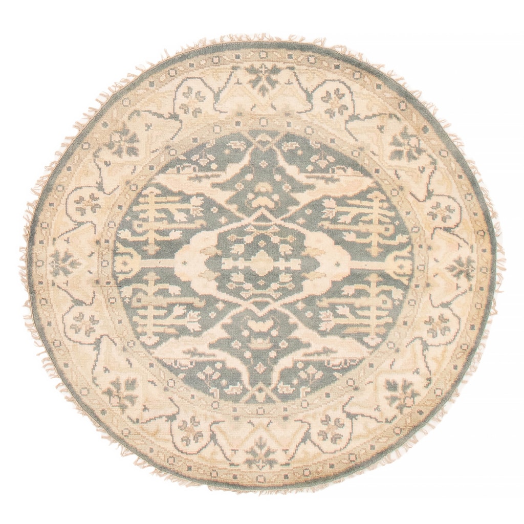 ECARPETGALLERY Hand-knotted Royal Oushak Grey Wool Rug - 4'9 x 4'9