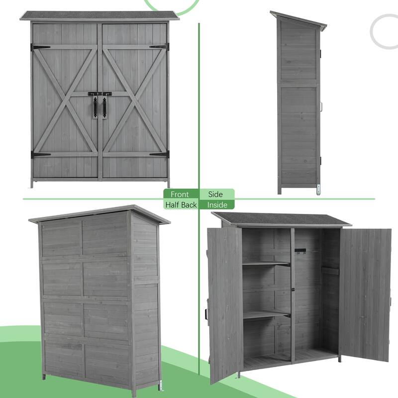 56"L x 19.5"W x 64"H Outdoor Storage Shed