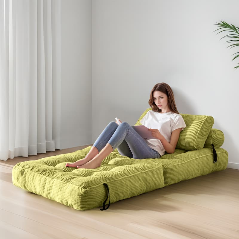 8"Corduroy Folding Couch Sofa Bed,Single