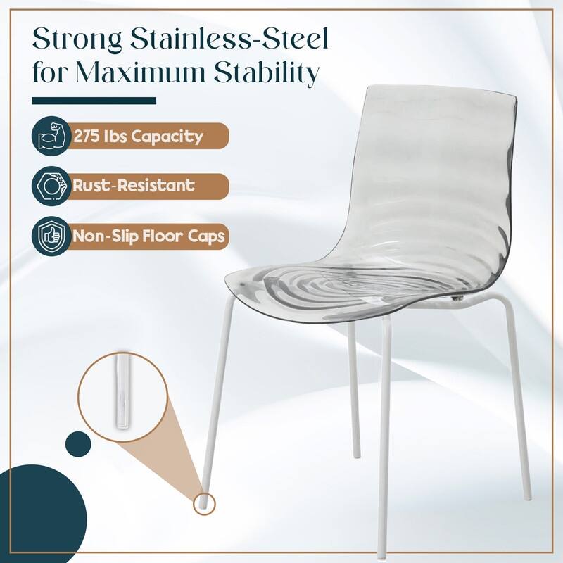 ABS Plastic Dining Chair with Stainless Steel Base Astor Series