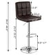 preview thumbnail 2 of 8, Gymax Set of 4 PU Leather Bar Stool Swivel Bar Chair w/ Adjustable - 17'' x 16'' x 38'' - 46'' (L x W x H)