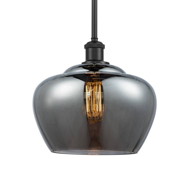 Innovations Lighting 516-1S-11-11-L Fenton Pendant Fenton 11" Wide - Plated Smoke / Matte Black