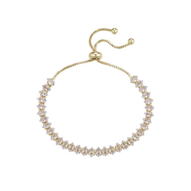 Victoria Townsend Gold Plated Cubic Zirconia Marquise Shaped Adjustable Bracelet
