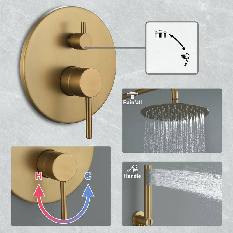 10-Inch Wall Mount Round Shower Set