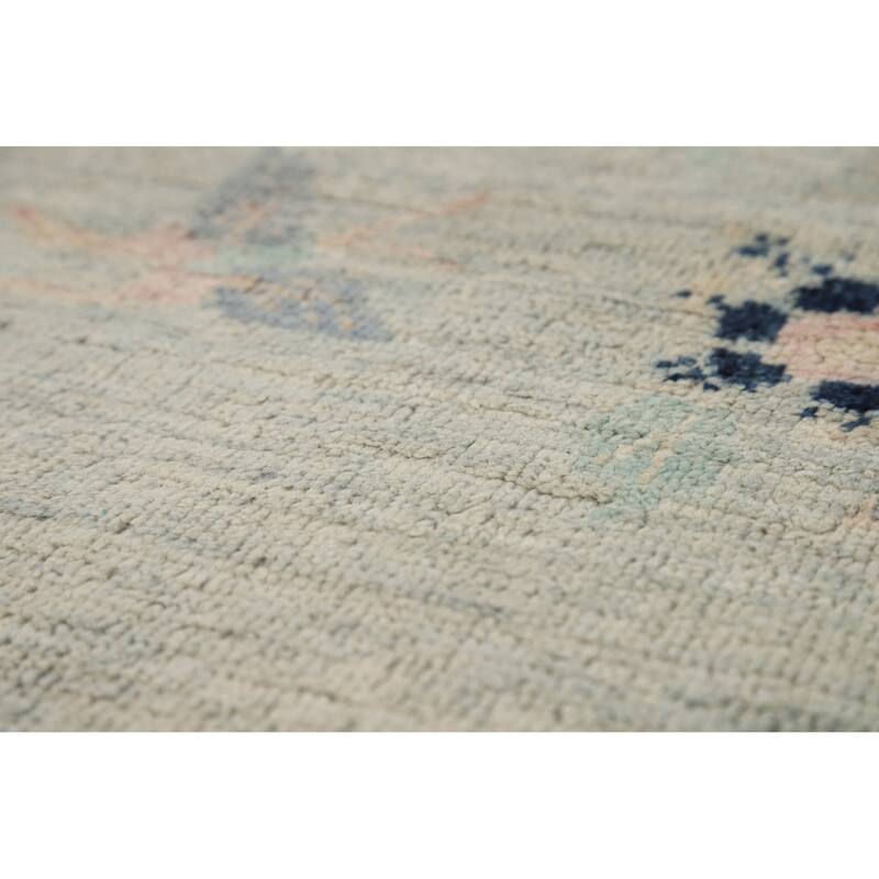 Art Deco Turkish Rug Vegetable Dye Hand-Knotted Wool Carpet - 5'0"x 7'0"