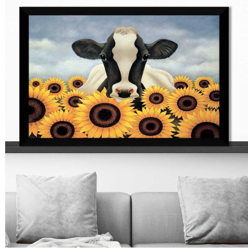 "Surrounded" by Sunflowers" by Lowell Herrero Print on Acrylic