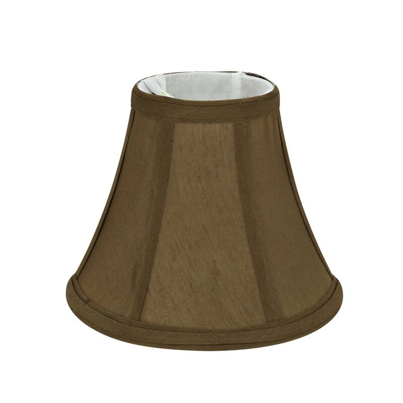 Aspen Creative Bell Chandelier Clip-On Lamp Shade (6 Pack), Light Brown, (3" x 6" x 5")