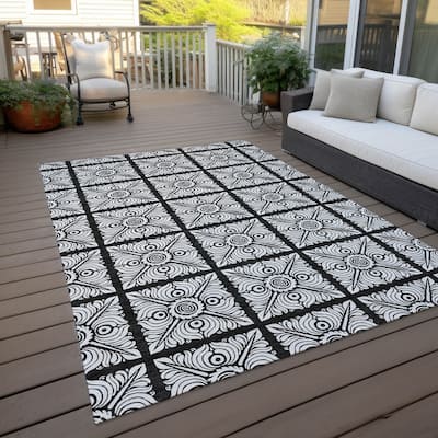 Machine Washable Indoor/ Outdoor Chantille Mosaic Rug