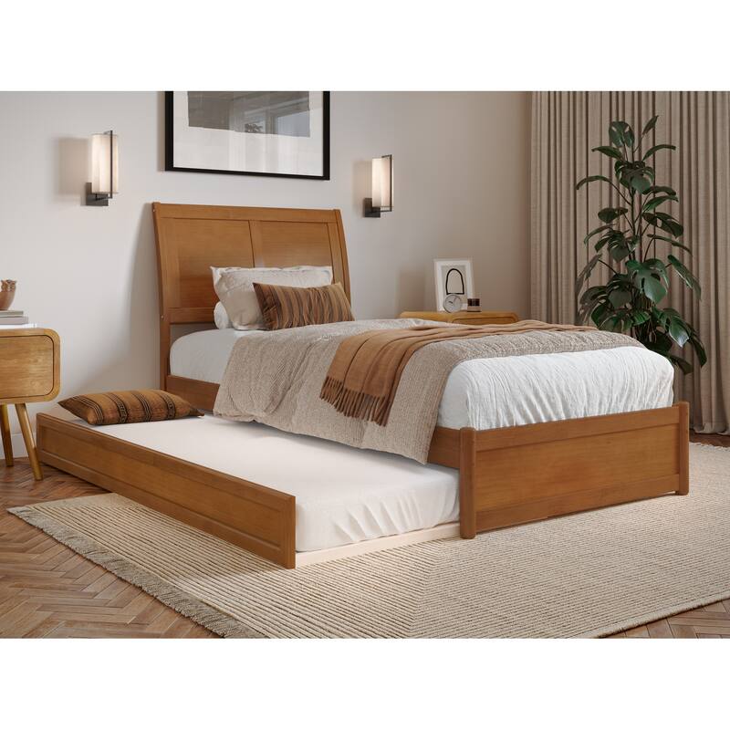 Andorra Platform Bed with Panel Footboard and Twin XL Trundle